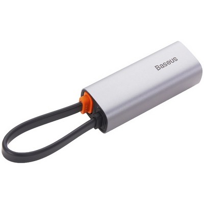 Переходник Baseus Steel Cannon Series USB-A Gigabit Lan Adapter (CAHUB-AD0G) Графитовый - фото 39560