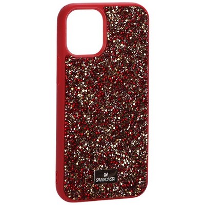 Чехол-накладка силиконовая со стразами SWAROVSKI Crystalline для iPhone 12 mini (5.4") Красный №2 - фото 39952