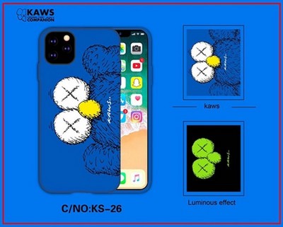 Чехол-накладка силикон MItriFON для iPhone XS/ X (5.8") 0.8мм с флуоресцентным рисунком AW Синий KS-26 - фото 40188