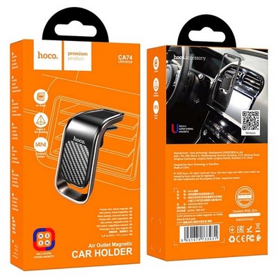 Автомобильный держатель Hoco CA74 Universe air outlet magnetic car holder магнитный универсальный в решетку черный - фото 41021