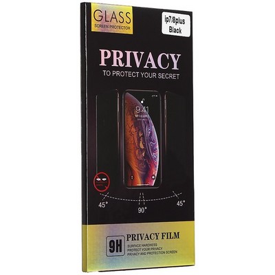 Стекло защитное MItrifON 5D Privacy Series Антишпион Твердость 9H для iPhone 8 Plus/ 7 Plus (5.5") Black - фото 42019