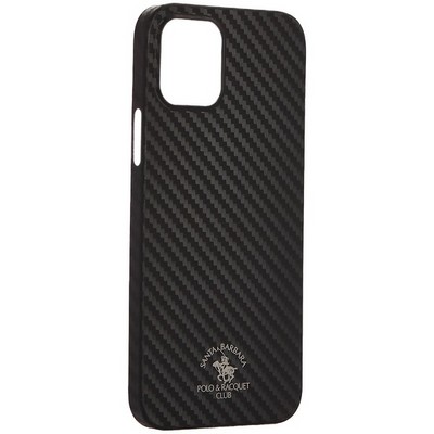 Накладка карбоновая Santa Barbara Polo&Racquet Club Carbon Series для iPhone 12/ 12 Pro (6.1") Черная - фото 42033