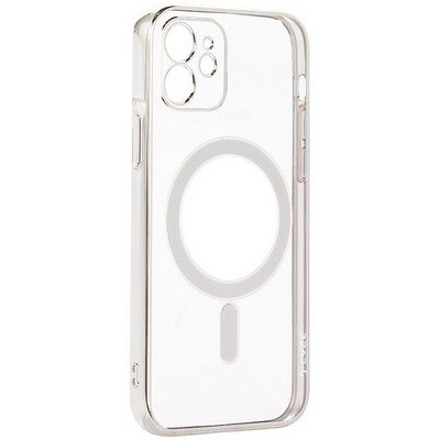 Чехол-накладка силиконовая J-case Magsafe Series для iPhone 12 (6.1") Серебристый - фото 42054