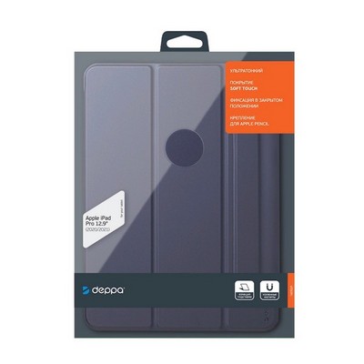Чехол-подставка Deppa Wallet Onzo Magnet для iPad Pro (12.9") 2020-2021г.г. Soft touch 2.0мм (D-88077) Темно-синий - фото 42228