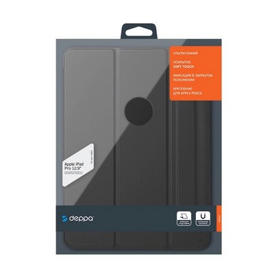 Чехол-подставка Deppa Wallet Onzo Magnet для iPad Pro (12.9") 2020-2021г.г. Soft touch 2.0мм (D-88076) Черный - фото 42229