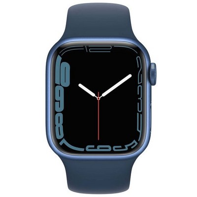 Apple Watch Series 7 GPS 41mm Blue Aluminum Case with Abyss Blue Sport Band (синий) MKN13RU - фото 44800