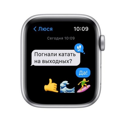 Apple Watch SE GPS 44mm Silver Aluminum Case with Abyss Blue Sport Band (синий омут) - фото 45011