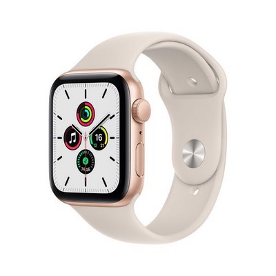 Apple Watch SE GPS 44mm Gold Aluminum Case with Starlight Sport Band (сияющая звезда) - фото 45014