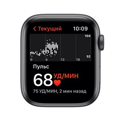 Apple Watch SE GPS 44mm Space Gray Aluminum Case with Midnight Sport Band (тёмная ночь) - фото 45023