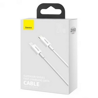 Дата-кабель Baseus Superior Series Fast Charging Data Cable Type-C - Lightning 20W (CATLYS-C02) 2.0м Белый - фото 56147