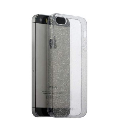 Чехол-накладка силикон Deppa Chic Case с блестками D-85292 для iPhone SE/ 5S 0.8мм Черный - фото 55437