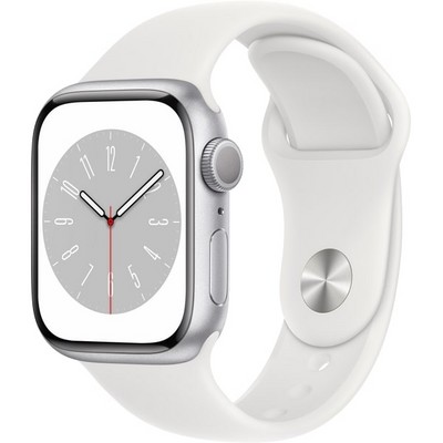 Apple Watch Series 8 GPS 41mm S/M/L Silver Aluminium/White (серебристый/белый) - фото 48808