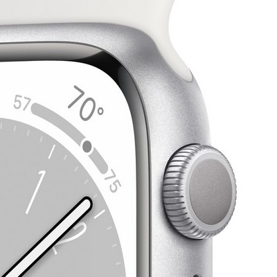 Apple Watch Series 8 GPS 45mm S/M/L Silver Aluminium/White (серебристый/белый) - фото 48830