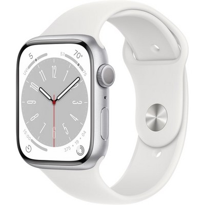 Apple Watch Series 8 GPS 45mm Silver Aluminium/White (серебристый/белый) MP6N3 - фото 48828