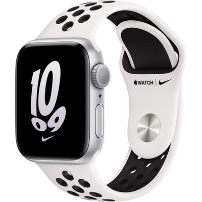 Apple Watch SE 2022 GPS 40mm S/M/L Silver Aluminium with Nike Sport Band (серебристый/белый) - фото 49533