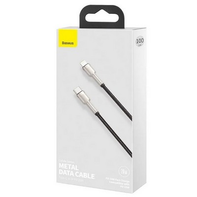 Дата-кабель Baseus Cafule Series Metal Data Cable Type-C to Lightning 20W (CATLJK-A01) 1.0 м Черный - фото 56188