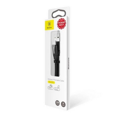 Дата-кабель USB Baseus Nimble Portable Cable for Lightning (CALMBJ-B01) 0.23 м Черный - фото 49650