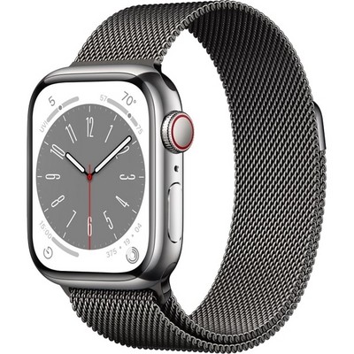 Apple Watch Series 8 GPS + Cellular 41mm Steel Case, graphite milanese (серый космос) ML743 - фото 49884