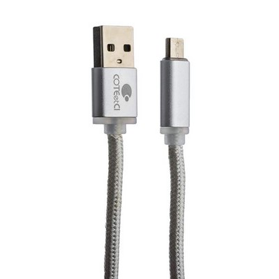 Дата-кабель USB COTECi M23 NYLON series MicroUSB CS2131-2M-TS (2.0m) серебристый - фото 55838