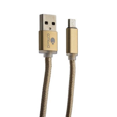 Дата-кабель USB COTECi M23 NYLON series MicroUSB CS2131-2M-GD (2.0m) золотистый - фото 55840