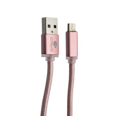 Дата-кабель USB COTECi M23 NYLON series MicroUSB CS2131-3M-MRG (3.0m) розовое золото - фото 55842