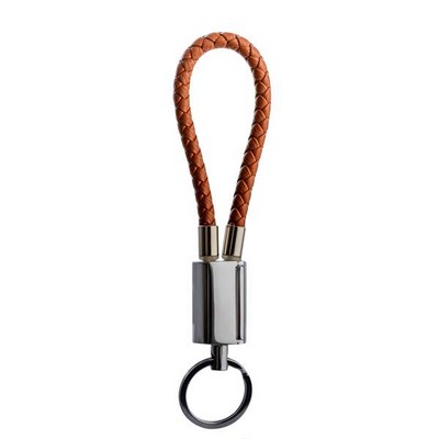 Дата-кабель-брелок USB COTECi M18 FASHION series Lightning Keychain Cable (MFI) CS2133-BR (0.25m) коричневый - фото 55844