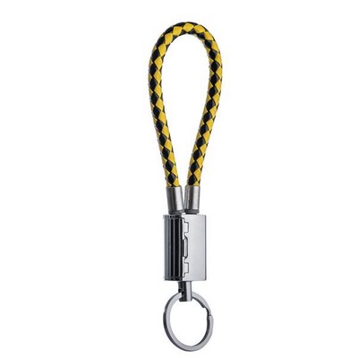 Дата-кабель-брелок USB COTECi M33 FASHION series MicroUSB Keychain Cable CS2146-BY (0.25m) black/ yellow - фото 55846