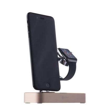 Док-станция&USB-концентратор COTECi Base (B18)MFI для Apple Watch & iPhone X/ 8 Plus/ 8 2in1 stand (CS7200-CEG) Золотистая - фото 55848