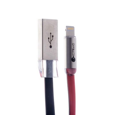 Дата-кабель USB COTECi M36 FLAT series The bullet Lingtning CS2149-RD (1.2 м) красный - фото 55850