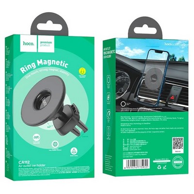 Автомобильный держатель Hoco CA112 Air outlet car holder магнитный универсальный в решетку черный - фото 56196