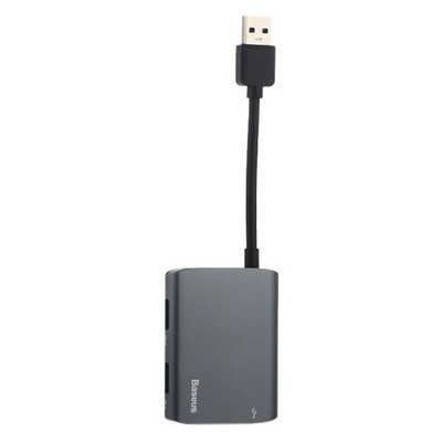 Переходник Baseus Enjoyment series USB HUB Adapter to 3 x USB 3.0 (CAHUB-A0G) для MacBook Графитовый - фото 12258