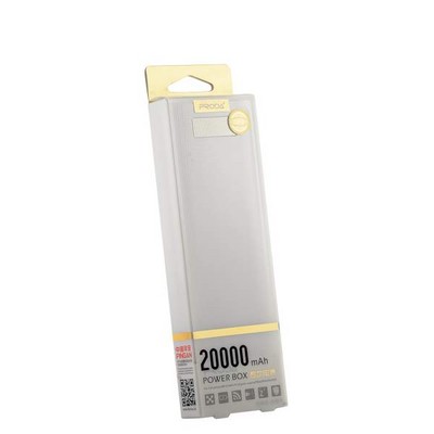 Аккумулятор внешний универсальный Remax PPL 12- 20000 mAh Box power bank (2USB: 5V-2.0A&5V-1.0A) White Белый - фото 12587