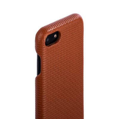 Накладка кожаная i-Carer для iPhone 8/ 7 (4.7) Woven Pattern Series Real Leather Charging Connector (RIP711br) Коричневая - фото 50965