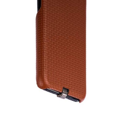 Накладка кожаная i-Carer для iPhone 8/ 7 (4.7) Woven Pattern Series Real Leather Charging Connector (RIP711br) Коричневая - фото 50966