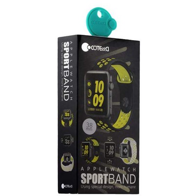 Ремешок спортивный COTECi W12 Sport Band (WH5216-TS-YL-38) для Apple Watch 40мм/ 38мм Серебристо-Желтый - фото 51081