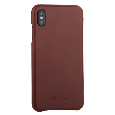 Чехол-книжка кожаный i-Carer для iPhone XS Max (6.5) Curved Edge (округлые края) Vintage Series (RI902-BN) Коричневый - фото 51203