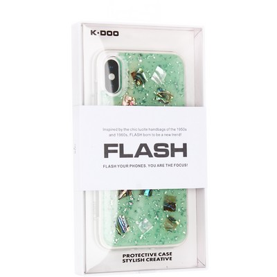 Чехол-накладка пластиковая KZDOO Flash TPU+Lucite для Iphone XS Max (6.5") силиконовый борт Зеленая - фото 51465