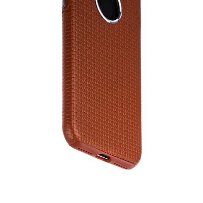 Накладка кожаная i-Carer для iPhone 8/ 7 (4.7) Transformer Real Leather Woven Pattern Back Cove (RIP710br) Коричневая - фото 51541