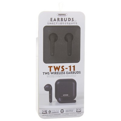 Bluetooth-гарнитура Remax TWS-11 Wireless Headset с зарядным устройством Черный - фото 51710
