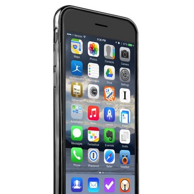 Чехол силиконовый объемный для iPhone 6s/ 6 прозрачо-черный с темно серыми полосками - фото 51813