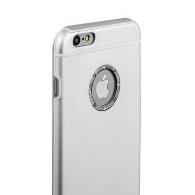 Накладка металлическая iBacks Ares Armour Love Aluminum Case with Crystal Diamond для iPhone 6s Plus (5.5) - (ip60291) Silver - фото 51827