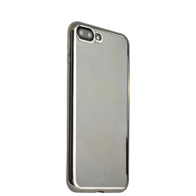 Чехол силиконовый для iPhone 8 Plus/ 7 Plus (5.5) супертонкий с серебристым ободком в техпаке - фото 51855
