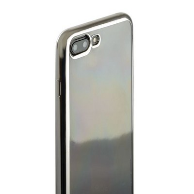 Чехол силиконовый для iPhone 8 Plus/ 7 Plus (5.5) супертонкий с серебристым ободком в техпаке - фото 51856