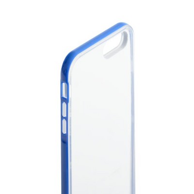Чехол&бампер силиконовый прозрачный для iPhone 8 Plus/ 7 Plus (5.5) в техпаке Синий борт - фото 51887