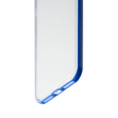 Чехол&бампер силиконовый прозрачный для iPhone 8 Plus/ 7 Plus (5.5) в техпаке Синий борт - фото 51888