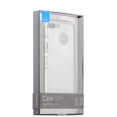 Чехол-накладка силикон Deppa Gel Plus Case D-85287 для iPhone 8 Plus/ 7 Plus (5.5) 0.9мм Серебристый матовый борт - фото 51942
