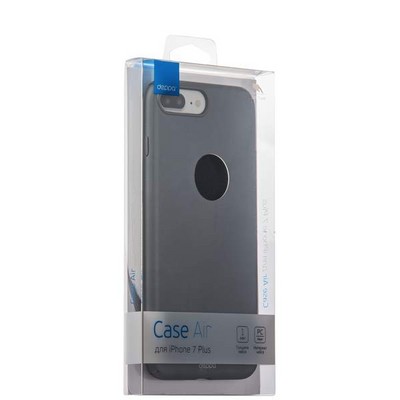 Чехол-накладка пластик Soft touch Deppa Air Case D-83274 для iPhone 8 Plus/ 7 Plus (5.5) 1мм Графитовый - фото 51954