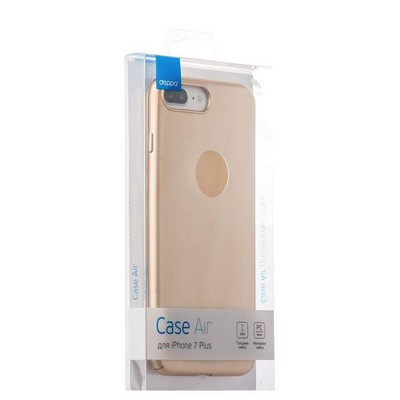 Чехол-накладка пластик Soft touch Deppa Air Case D-83275 для iPhone 8 Plus/ 7 Plus (5.5) 1мм Золотистый - фото 51957