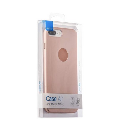 Чехол-накладка пластик Soft touch Deppa Air Case D-83276 для iPhone 8 Plus/ 7 Plus (5.5) 1мм Розовое золото - фото 51960