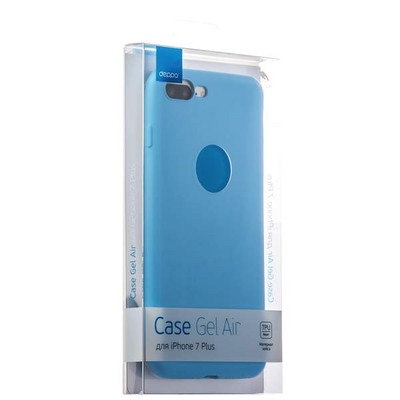 Чехол-накладка силикон Soft touch Deppa Gel Air Case D-85274 для iPhone 8 Plus/ 7 Plus (5.5) 0.7мм Голубой - фото 51969
